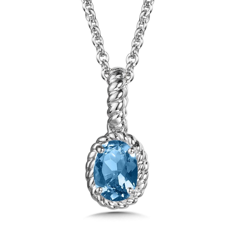 Sterling Silver Blue Topaz Pendant – The Gold Mine – Fine Jewelry And Gifts